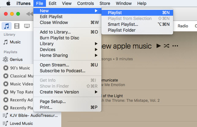 How to Make New Playlist in iTunes
